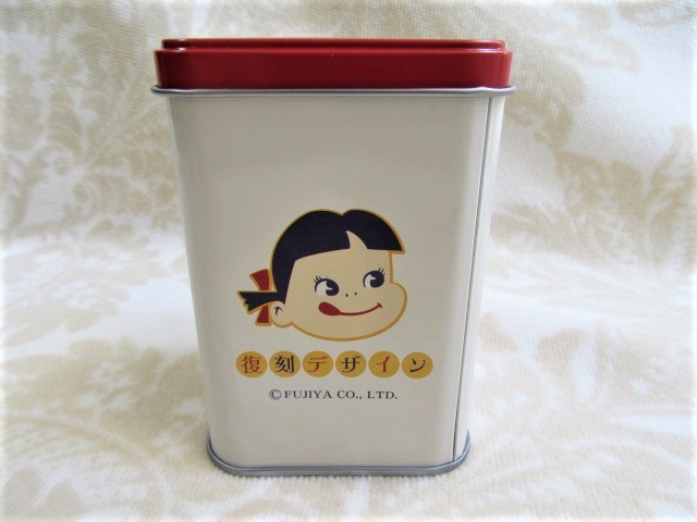 不二家ペコちゃん空き缶 復刻デザイン 缶のみ （ペコちゃんが懐かしの 