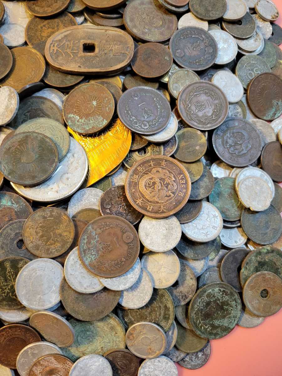0442 1円～ 7.74kg 日本古銭各種大量おまとめ 状態の良くない古銭お