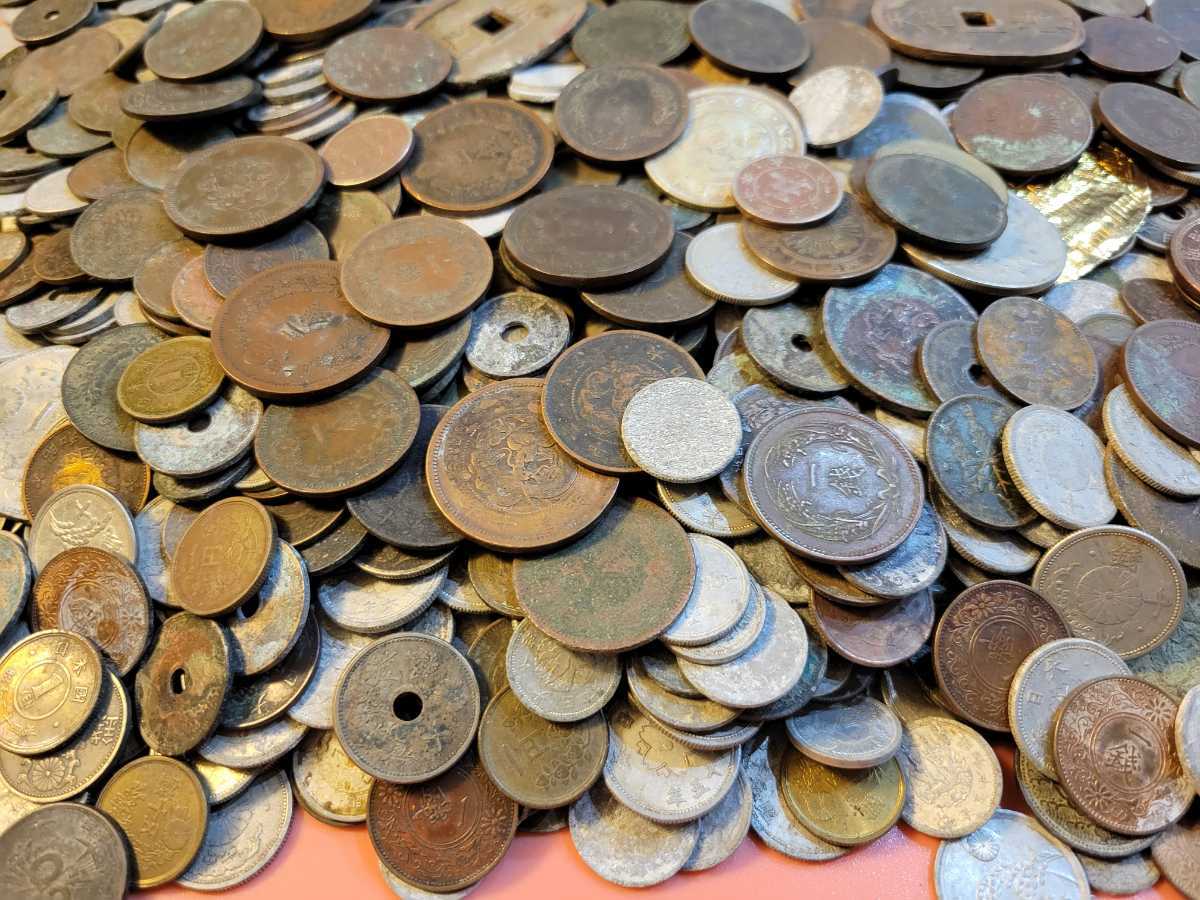 0442 1円～ 7.74kg 日本古銭各種大量おまとめ 状態の良くない古銭お