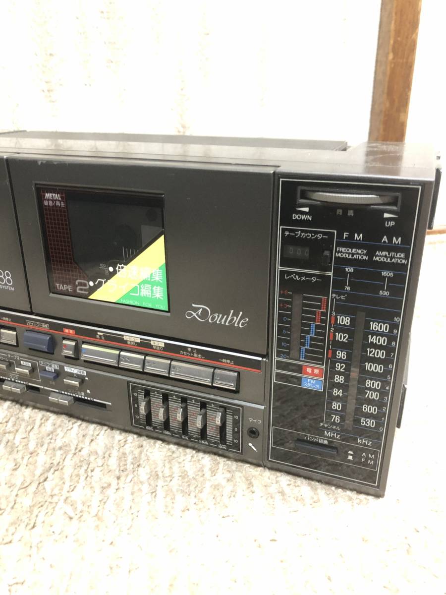 □昭和レトロ□ SHARP/シャープ〈ラジカセ QT-88G〉テーブル