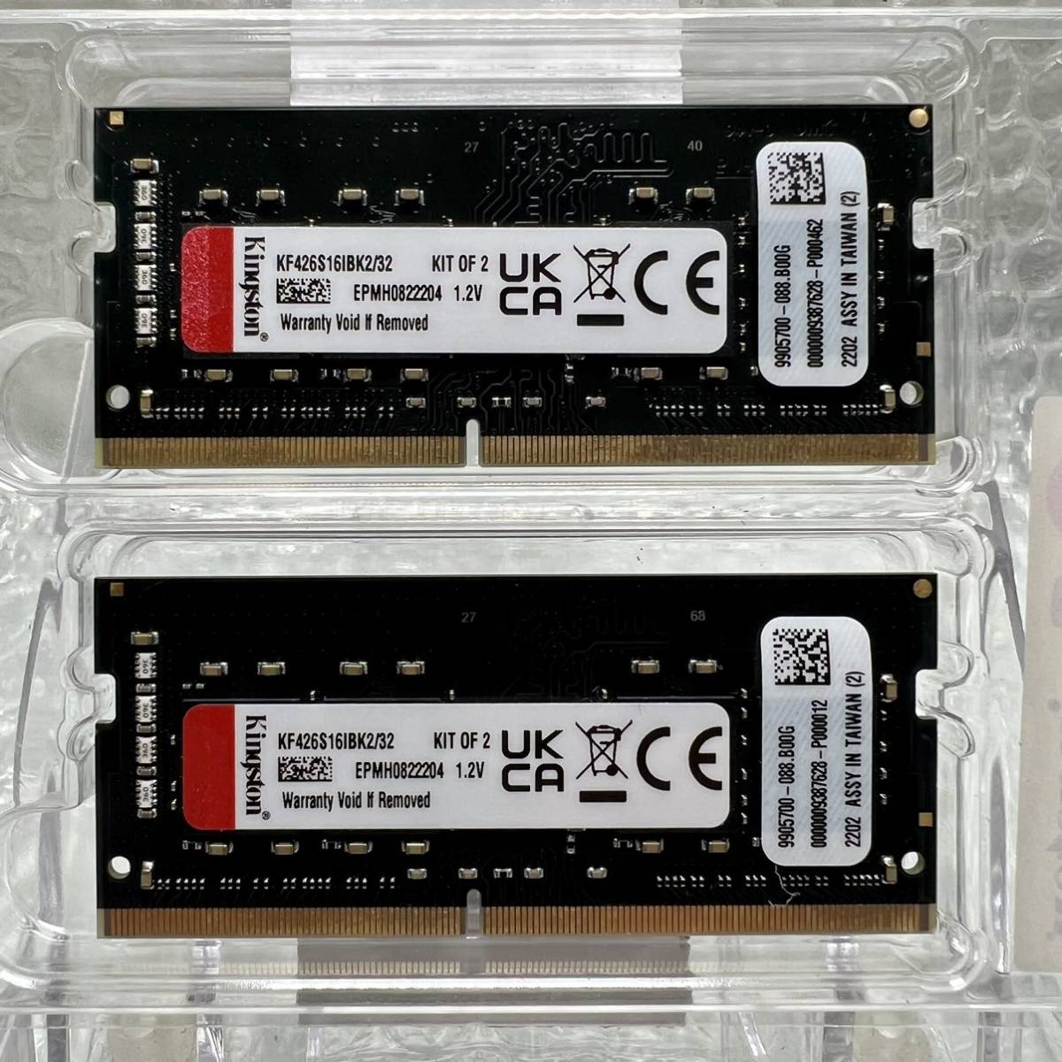 KF426S16IBK2/32 [SODIMM DDR4 2666 PC4-21300 16GB 2枚組] Kingston