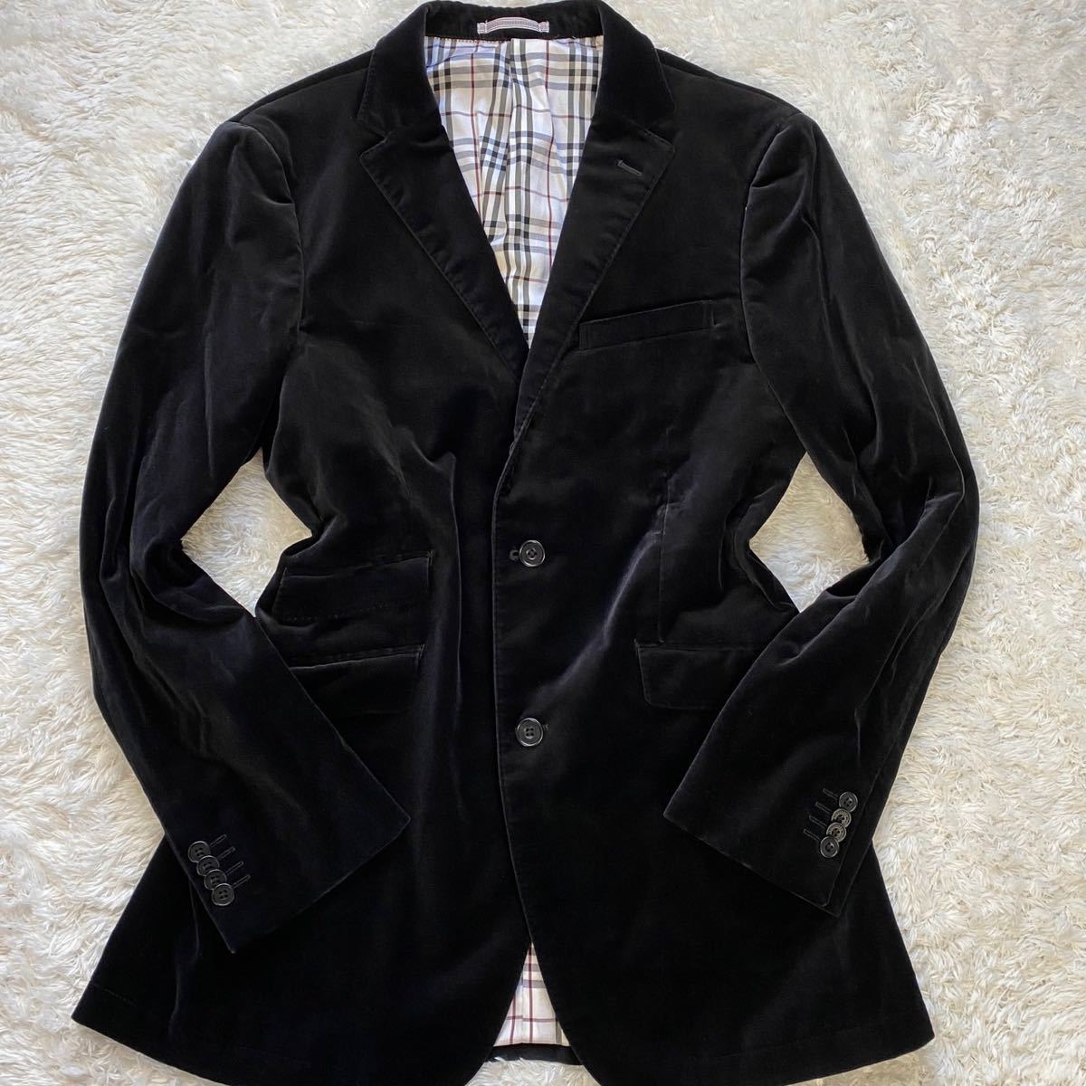 【極美品/希少LL】バーバリーブラックレーベル ステンカラーコート アウター 黒 極美希少LLサイズ バーバリーブラックレーベル ステンカラーコート