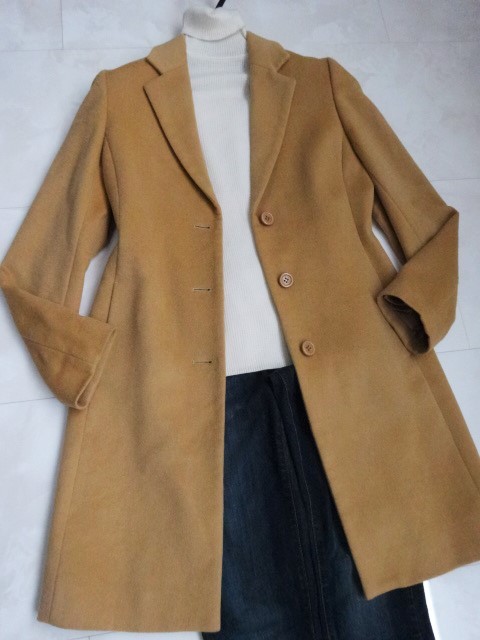 定番人気，安い INED イネド 高級カシミヤ アンゴラ 上質素材 美ラインコート 大人ベージュ(Mサイズ)｜売買されたオークション情報、yahooの商品情報をアーカイブ公開 - オークファン Mサイズ