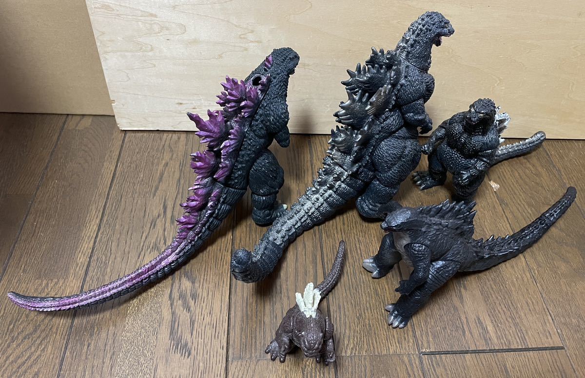 ジャンク ゴジラ ソフビ フィギュア 指人形 消しゴム ポピー バンダイ  