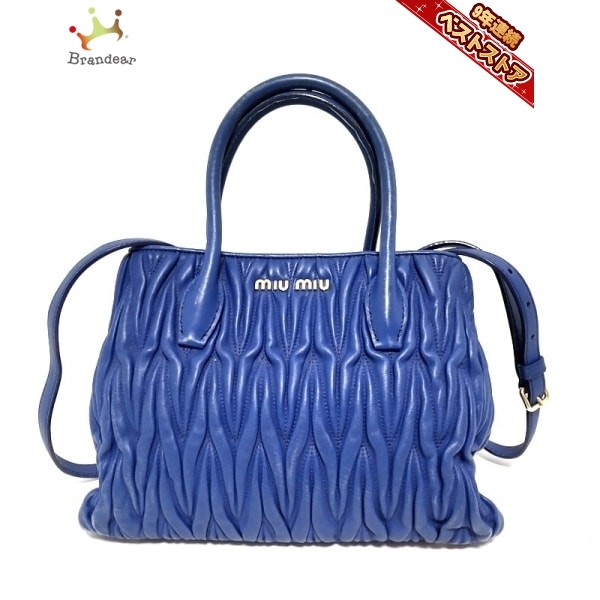ミュウミュウ RN1069 MIU miumiu レザー ギャザーバッグ ハンドバッグ