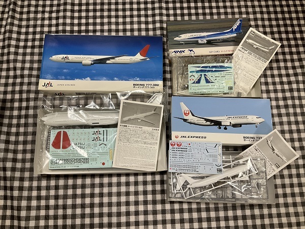 1/200☆プラモデル☆旅客機7機☆ハセガワ☆政府専用機B747・JAS