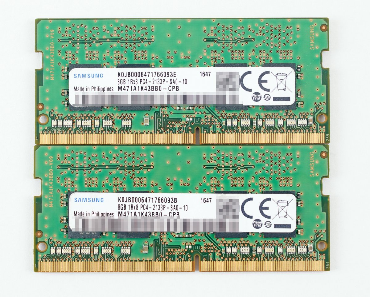 SAMSUNG 16GB (8GBx2枚) DDR4 1Rx8 PC4-2133P ノートパソコン用メモリ【B8-01】 ノートパソコン用 DIMM