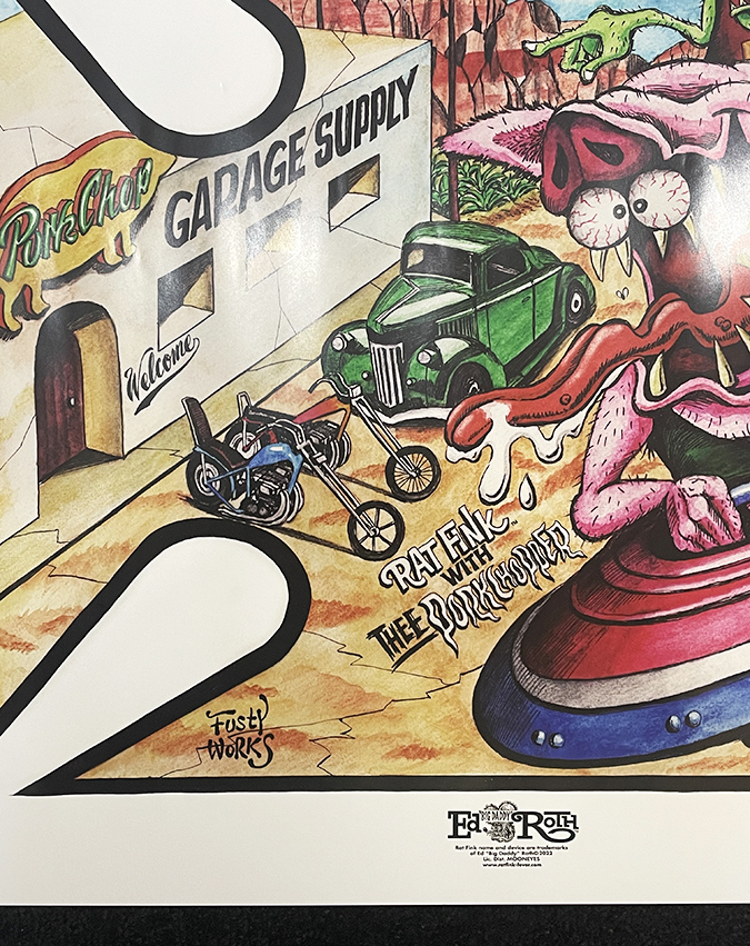 PORKCHOP RAT FINKポークチョップ　ラットフィンク　ポスター ポークチョップガレージ PORKCHOP×RAT FINK ホットロッド L