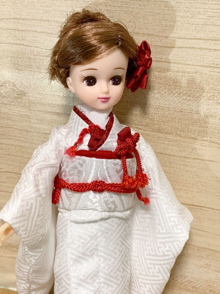 22cmドール 花嫁衣装 桃色×白無垢 正絹