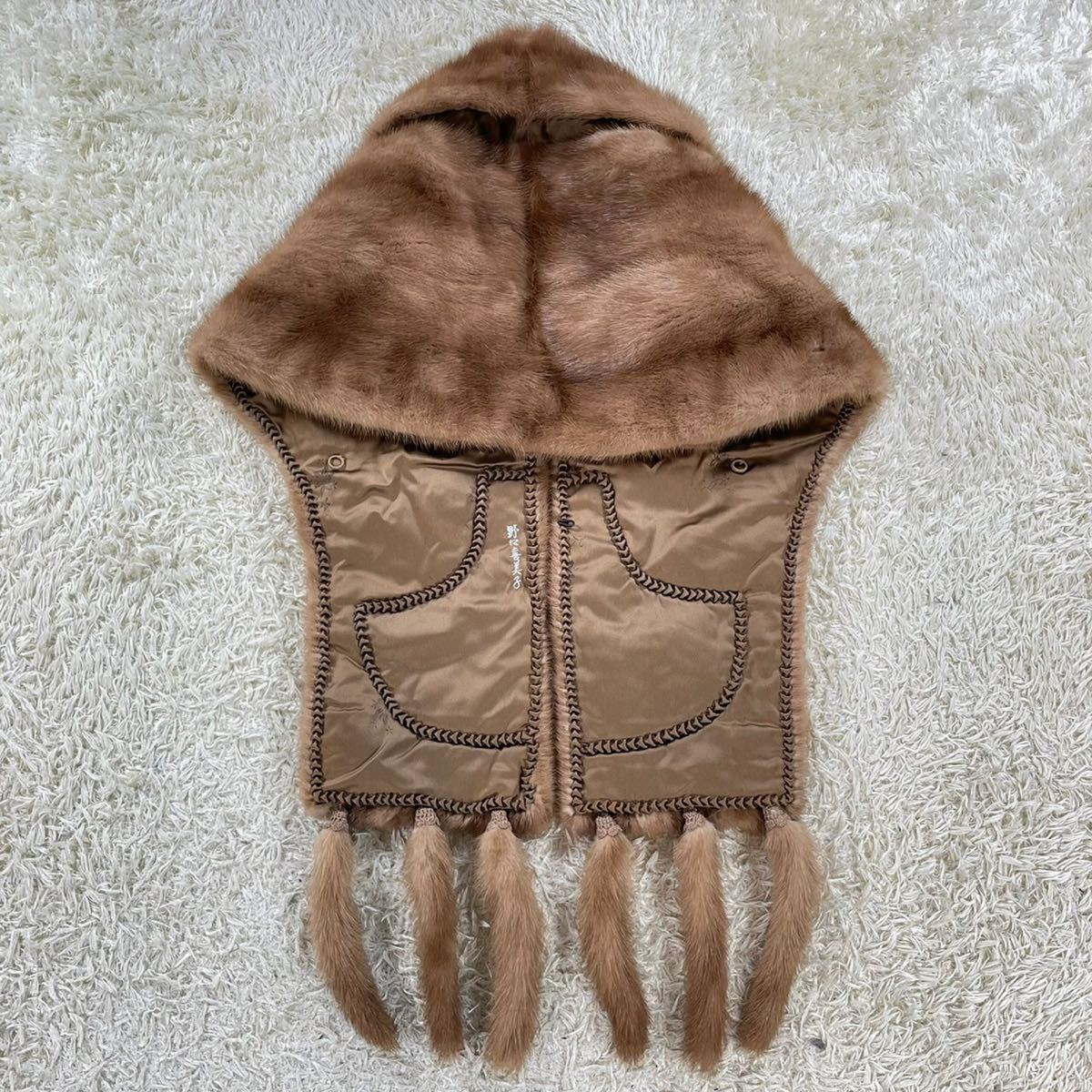SAGA MINK superb quality ミンク ショール ブラウン 卸売