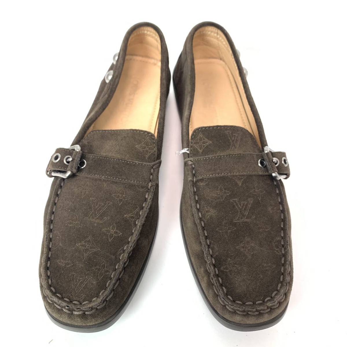 s95 LOUIS VUITTON ルイヴィトン スエードレザー ローファー 本革 