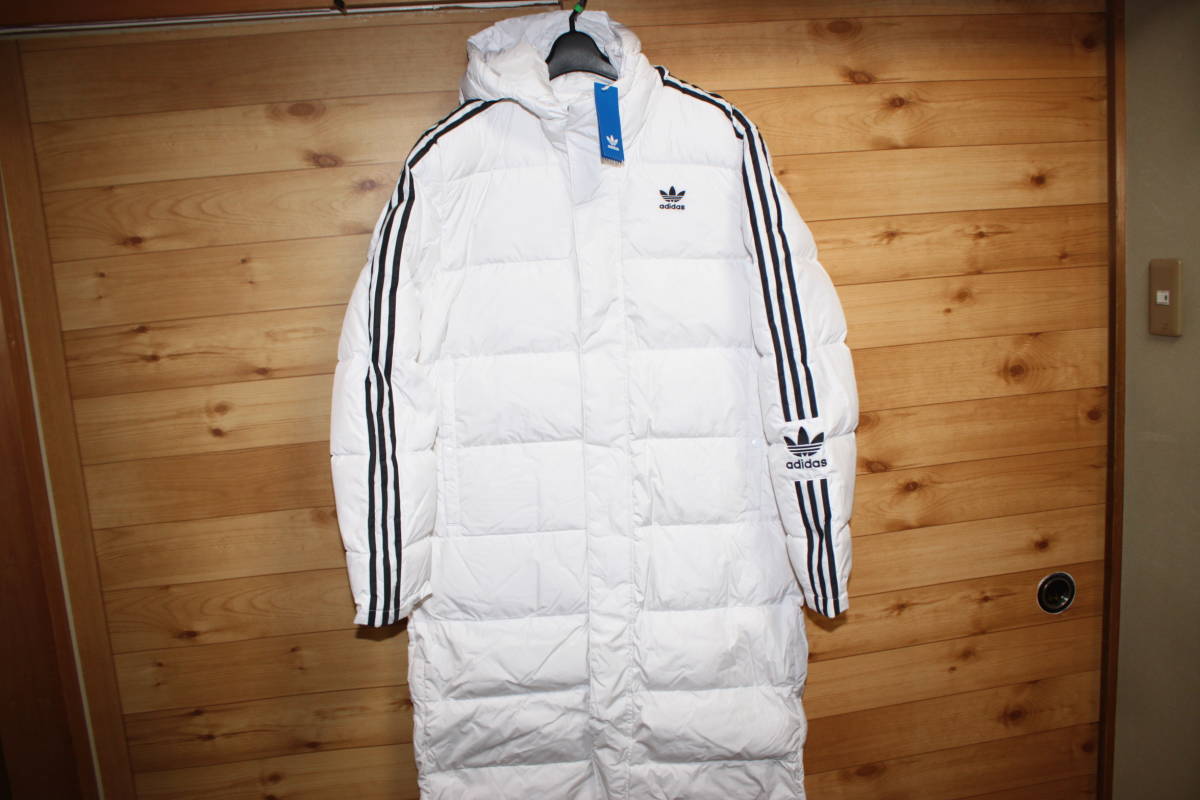 アディダスadidasオリジナルス メンズXO 白 ロングダウンコート ベンチ