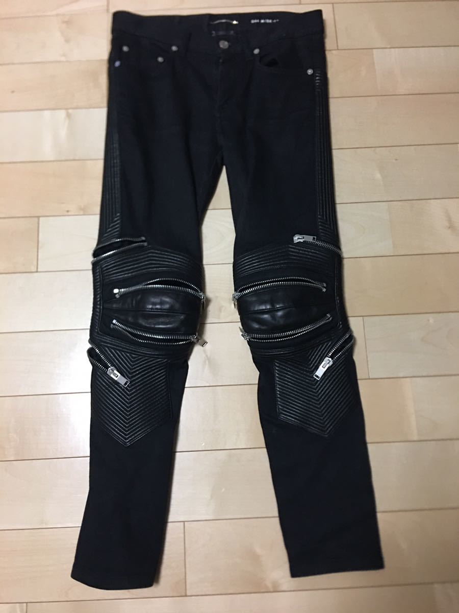SAINT LAURENT PARIS サンローラン　バイカーパンツ　スキニー　レザー　エディスリマン　13aw