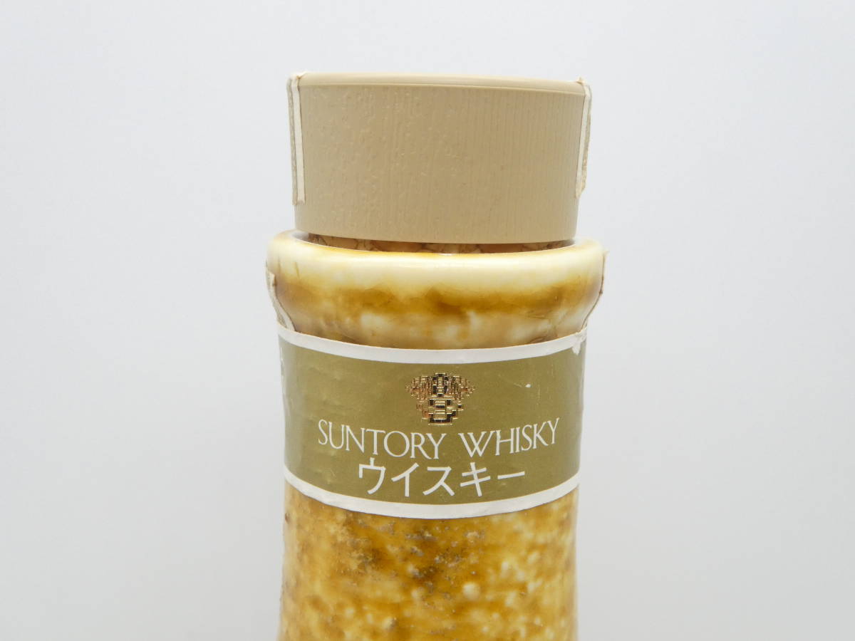W1822/サントリー/山崎 12年/黄瀬戸竹文徳利瓶/43度 600ml/陶器/ピュア