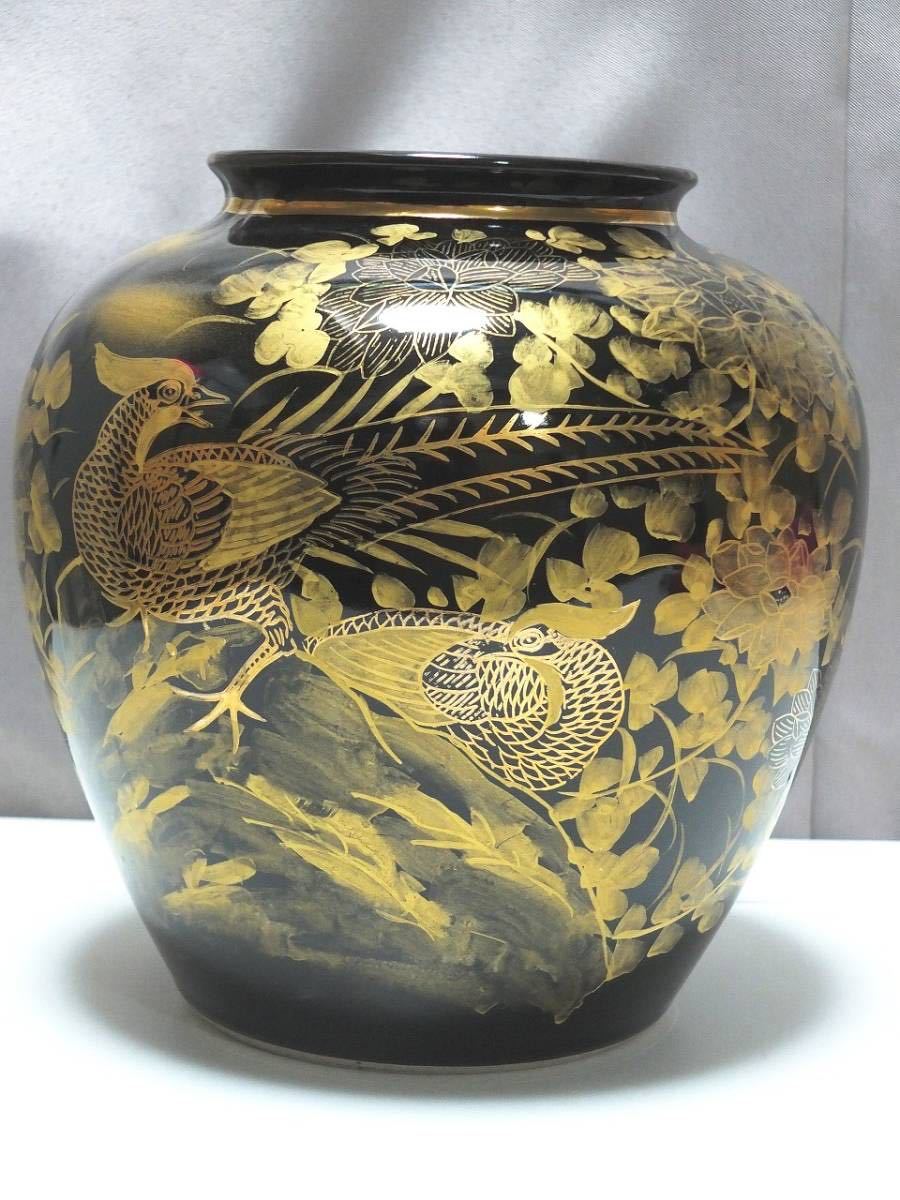 特大 九谷焼飾り壺 人物花鳥図 高さ約125cm 沈香壺 三段壺 陶芸 骨董品