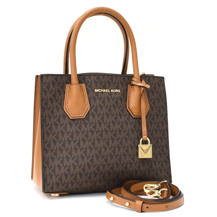 1点限定 マイケルコース マーサー サッチェル 2way ハンドバッグ 30T7GM9M8V MKシグネチャー ブラウン MICHAEL KORS