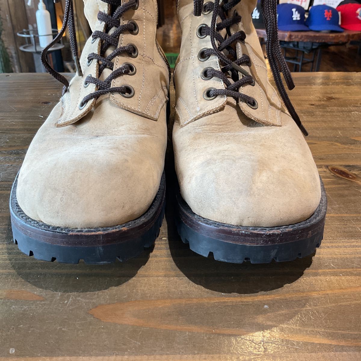 NUMBER(N)INE ナンバーナイン 08AW ポートランド期 サイドジップ レースアップ ブーツ ヌバック ベージュ size 9 本体のみ