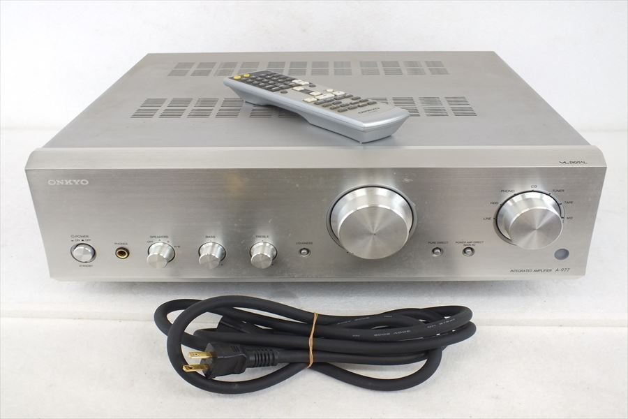 ■ ONKYO オンキョー A-977 アンプ リモコン有り 中古 221202k6293