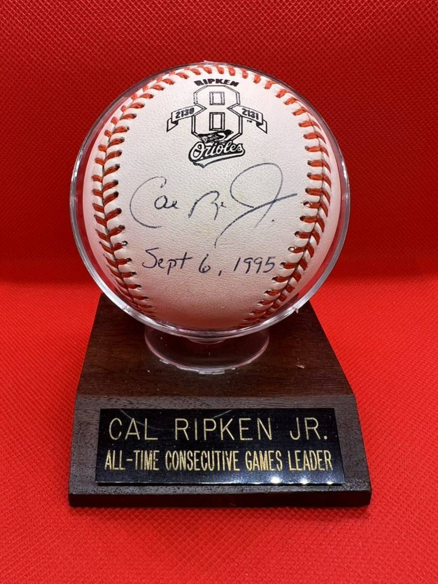 Cal Ripken. jR. 1995 記念 公式球 日付け入り 直筆サインボール 台座