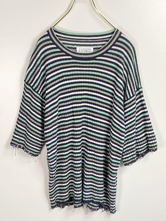 人気セール，セール モデル MaisonMargiela メゾン マルジェラ オーバーサイズ デストロイ 5分丈ニット(セーター)｜売買されたオークション情報、yahooの商品情報をアーカイブ公開 - オークファン 男性用