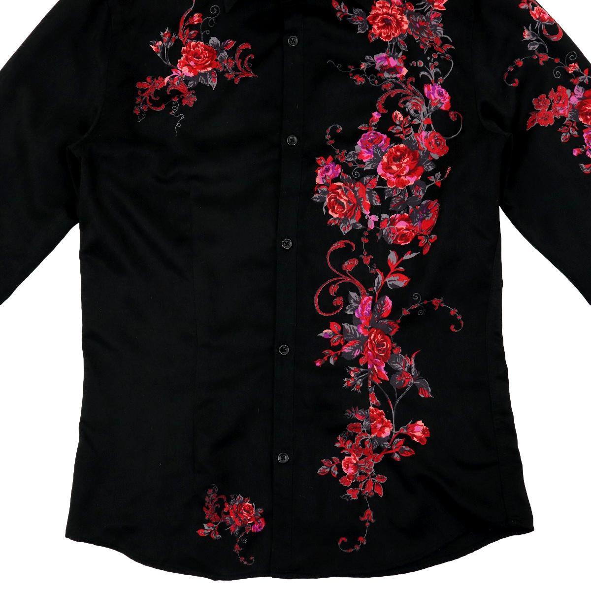 【B1946】TORNADO MART トルネードマート 長袖シャツ 花柄 薔薇 メンズ 男性用 サイズL TORNADO MART トルネードマート MART(トルネード トルネードマート長袖シャツPI 長袖シャツ&frasl;M&frasl;ポリエステル&frasl;BLU&frasl;総