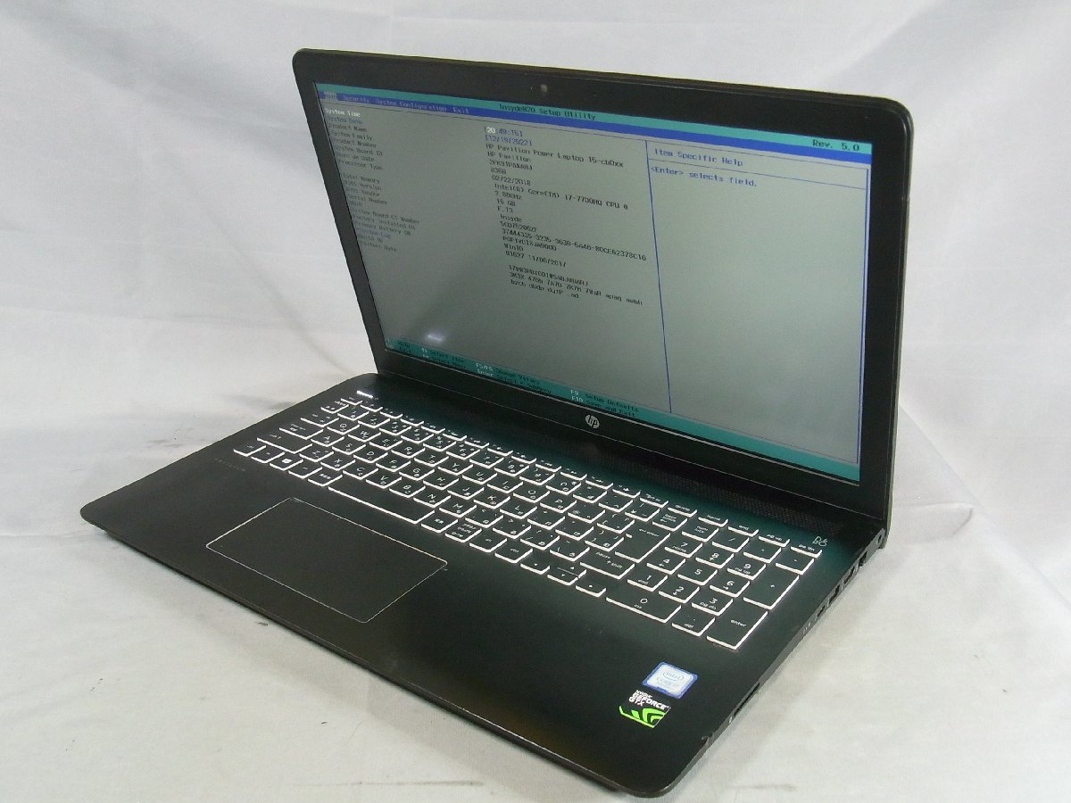 B32763 O-12182 HP Pavilion Power Laptop 15-cb0xx Core i7 7700HQ