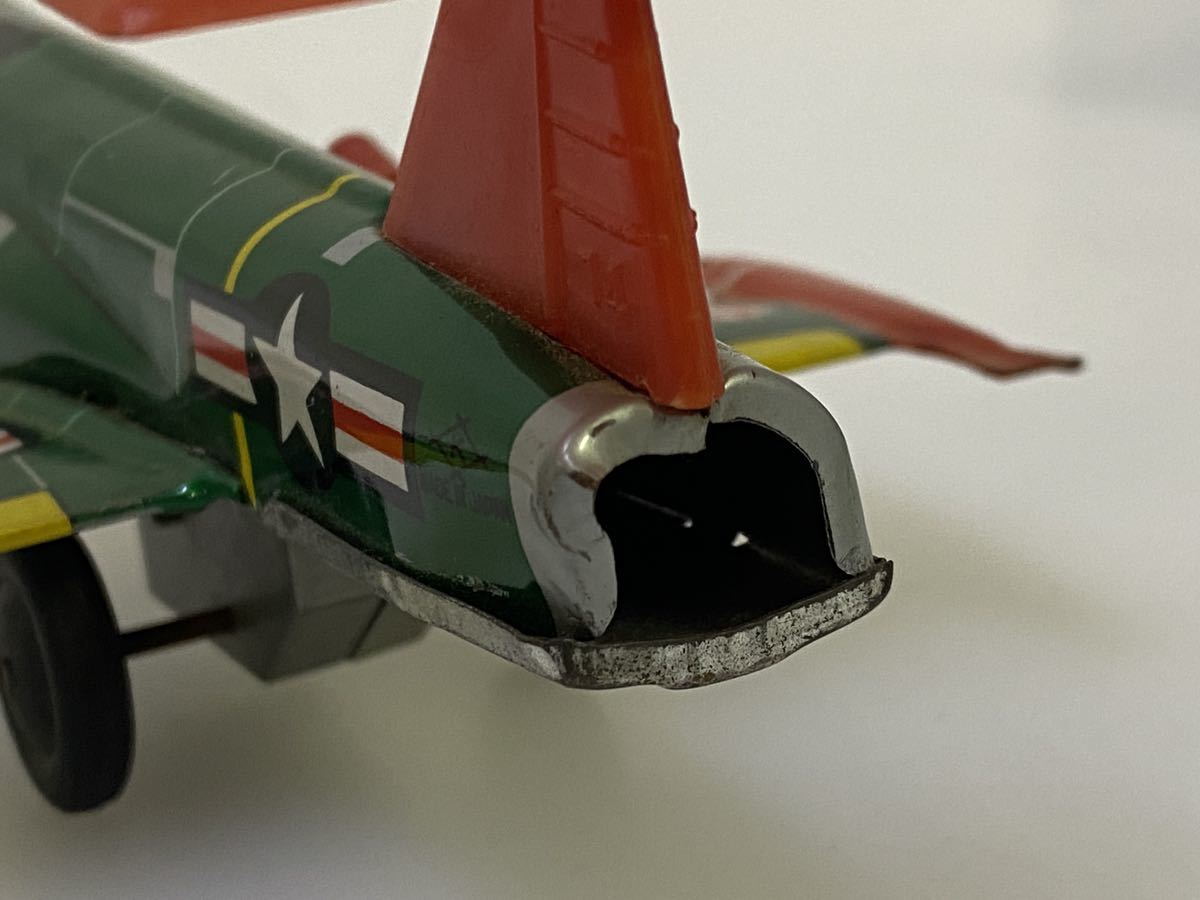 サ2578M☆レトロ ブリキ玩具 光陽金属 戦闘機/飛行機 USAF レバー式 