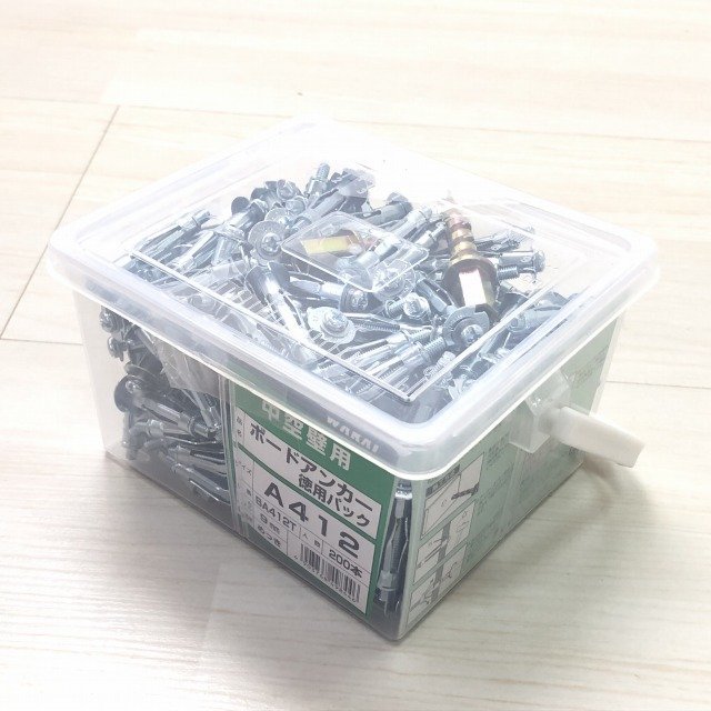 BA412T 1箱200本入り ボードアンカー 徳用パック 適合ドリル9mm メッキ 中空壁用 若井産業 【未開封】 ■K0029412