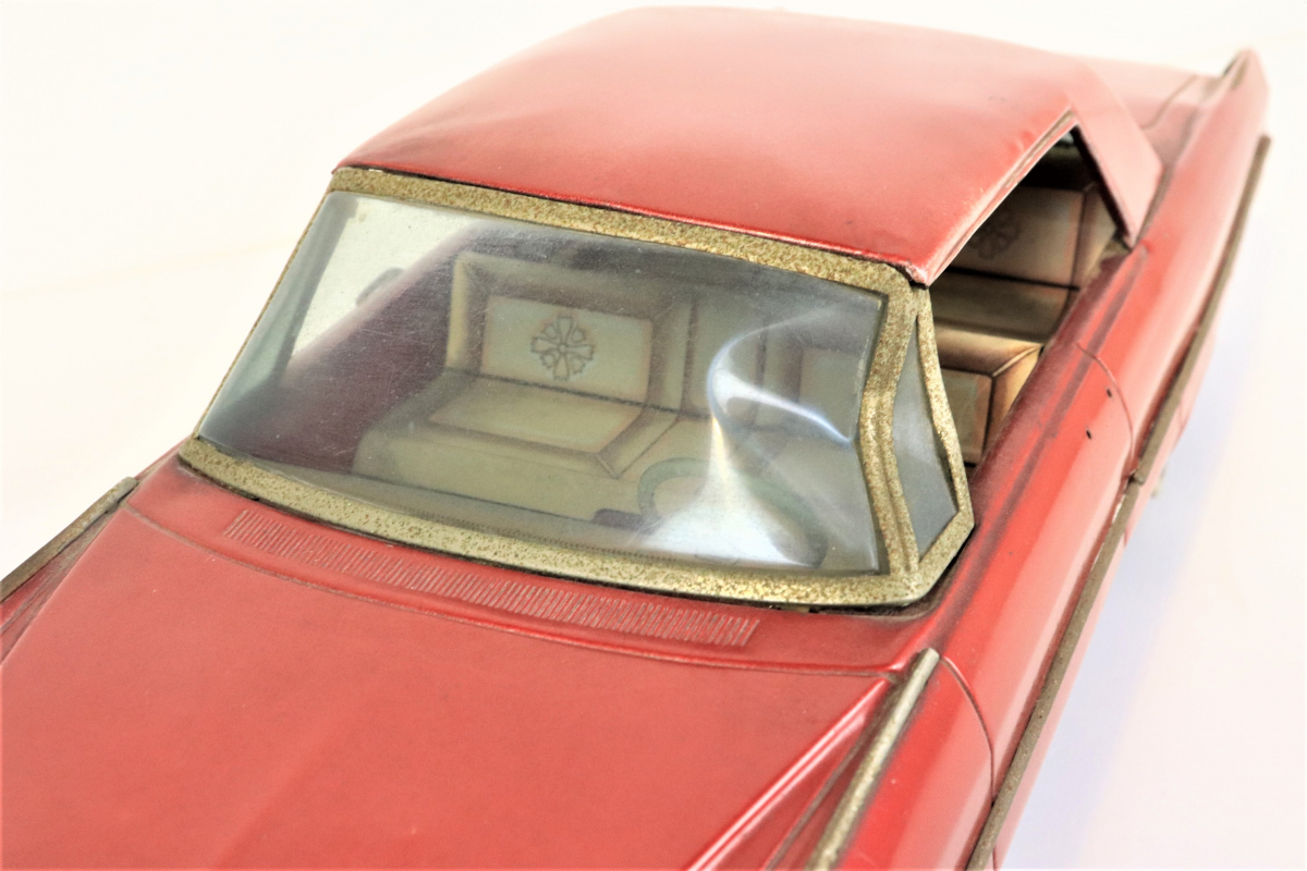 Cadillac キャデラック 赤 レッド 日本製 ブリキ 車 全長約42cm アメ車 