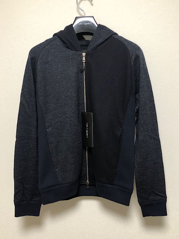 新品即決★1 piu 1 uguale 3定価9.3万円20AWクレイジーリブパーカー紺Ⅲ