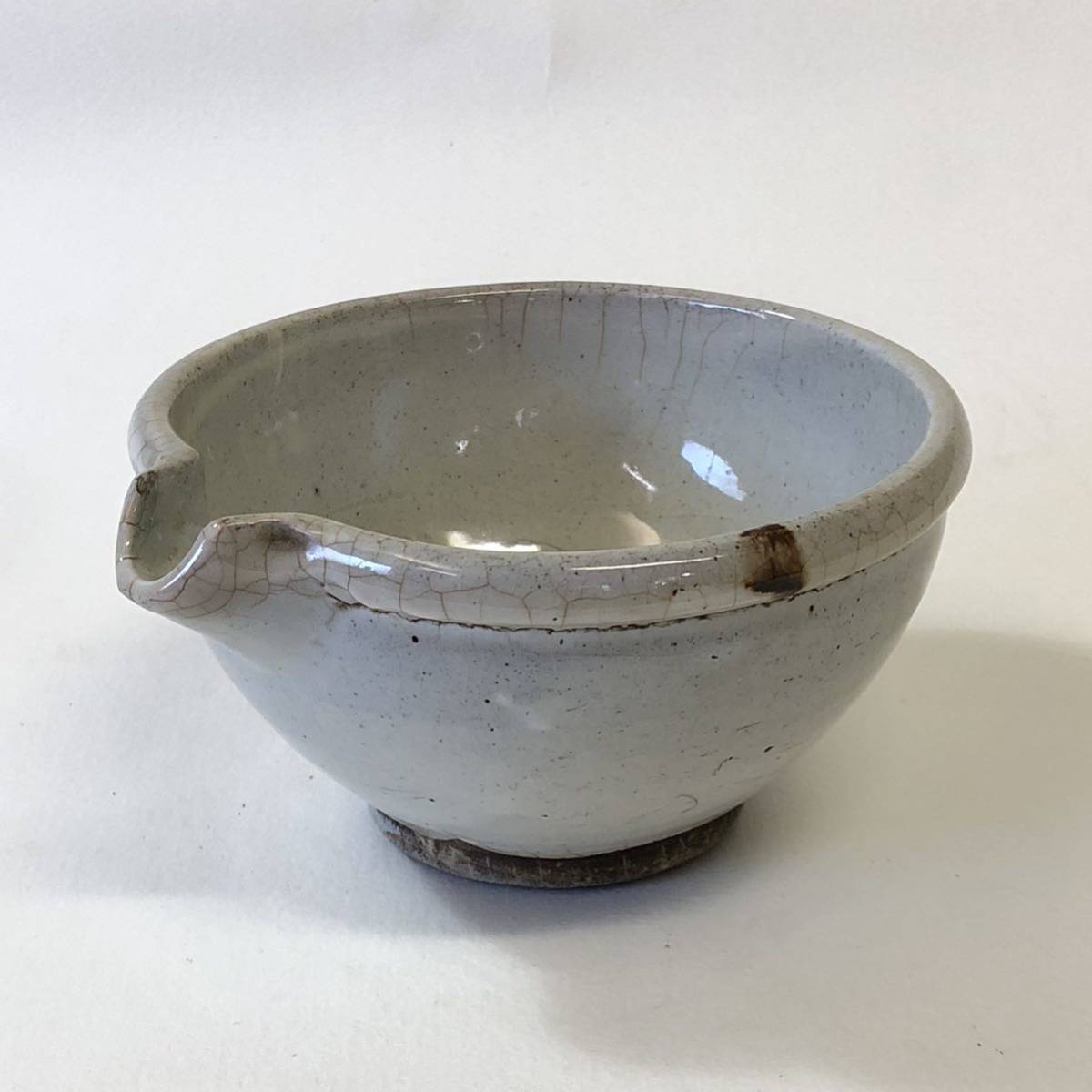 〇蔵出し 古い片口 山形 平清水焼 ② 片口 明治 白釉 古民芸