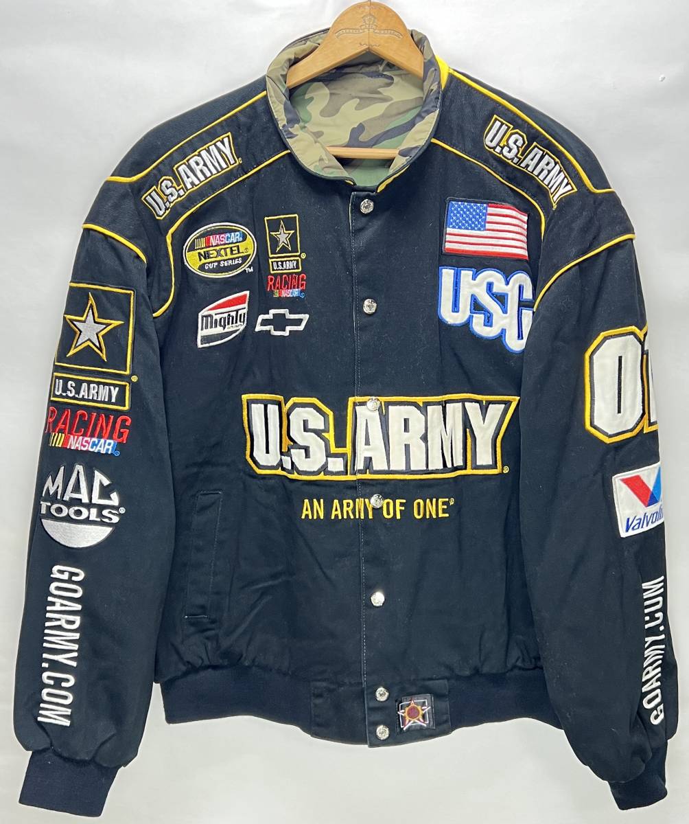 NASCAR US ARMY レーシングジャケット◇XL◇JH DESIGN◇リバーシブル