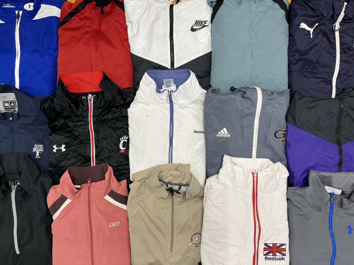 USA古着卸● スポーツブランド MIX ナイロン ジャケット 15枚 セット まとめ売り 1円スタート 大量 卸売り アメリカ古着 アディダス