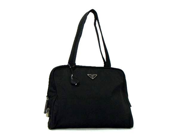1円 PRADA プラダ テスートナイロン トート ハンドバッグ ショルダー 手持ちかばん 手提げかばん メンズ レディース ブラック系 BC0165トC