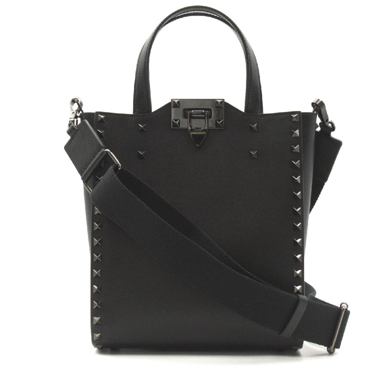 Valentino ヴァレンチノ トートバッグ 2wayトート ブラック系 レザー 中古 レディース