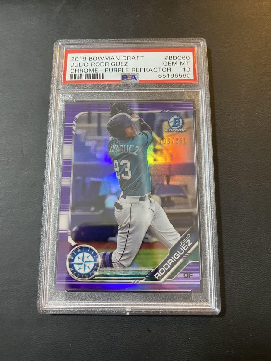 【PSA10】2019 Bowman Draft Chrome Draft Julio Rodriguez Purple Refractor フリオ・ロドリゲス 250枚限定