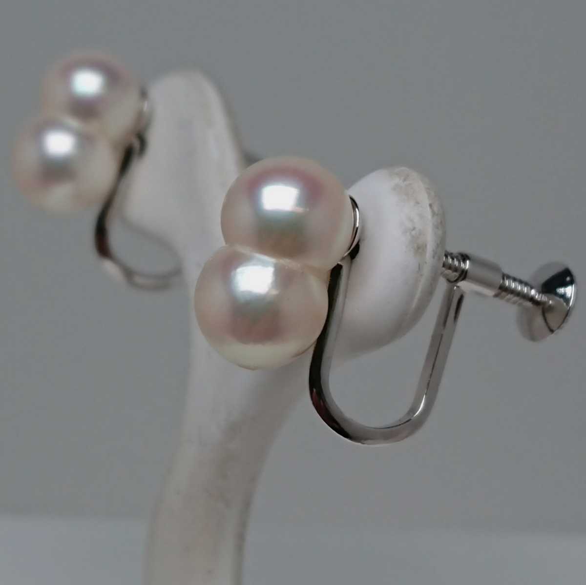 真珠専科 色テリ天女 花珠級 あこや真珠 10.9㎜×６.7㎜ ツイン(双子) 直結 イヤリング