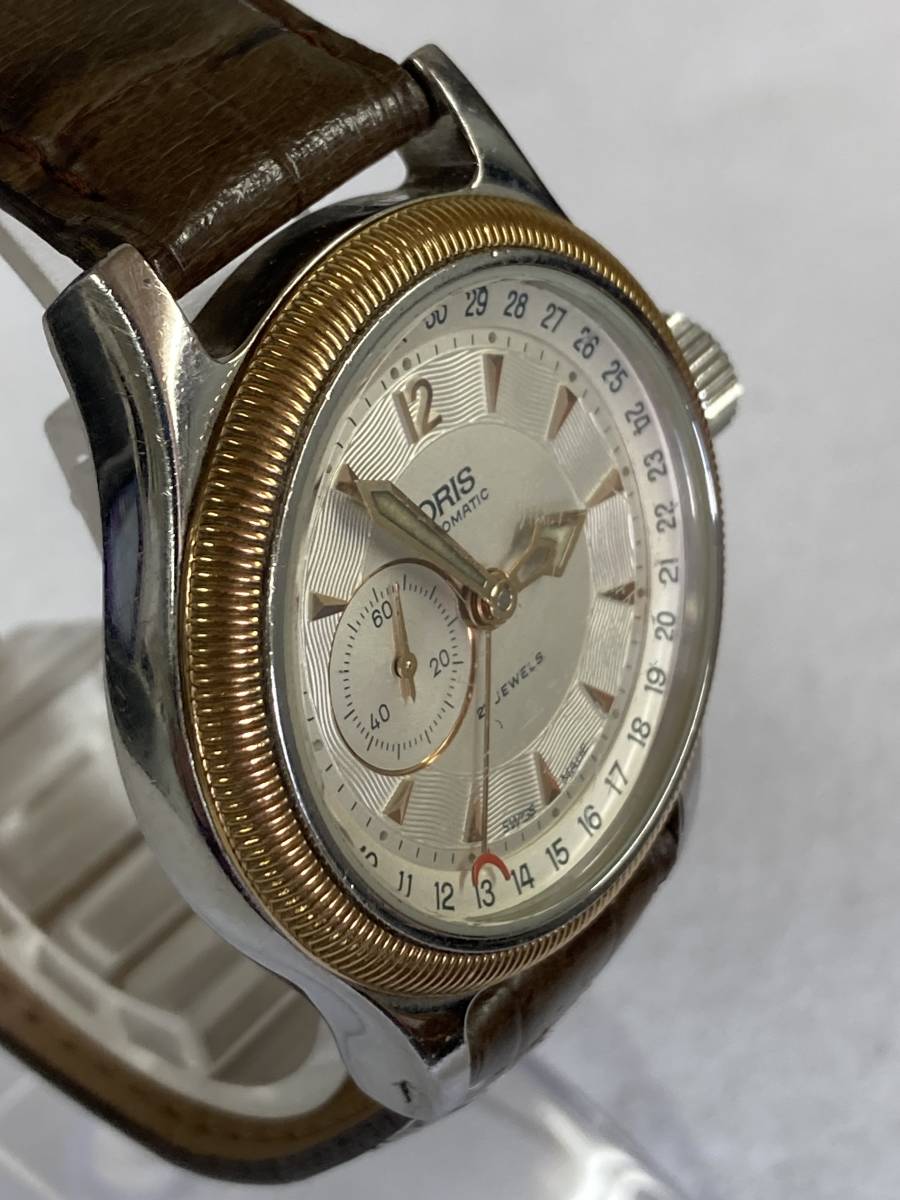 1円スタート！ORIS オリス 逆回転ポインターデイト コインエッジベゼル バックスケルトン Cal.640