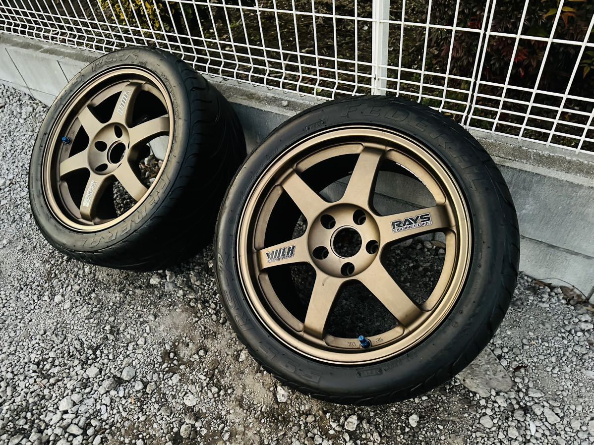 セール，限定SALE GT-R サイズ RAYS レイズ VOLKRACING TE37 17インチ 9JJ +28 5穴 pcd114.3 2本セット VOLKRACING FEDERAL 595 RS-R 255/40ZR17(ラジアルタイヤ)｜売買されたオークション情報、yahooの商品情報をアーカイブ公開 - オーク 5穴