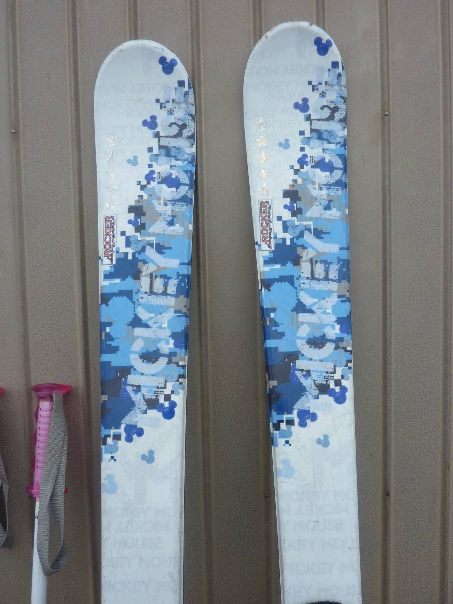 送料込□子供用スキー＋ストック 128cm Hart Mickey