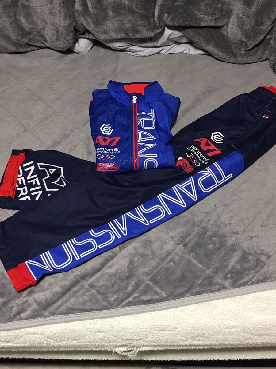 asics アシックスA77 ウインドブレーカー上下 セット　Sサイズ　ブルー