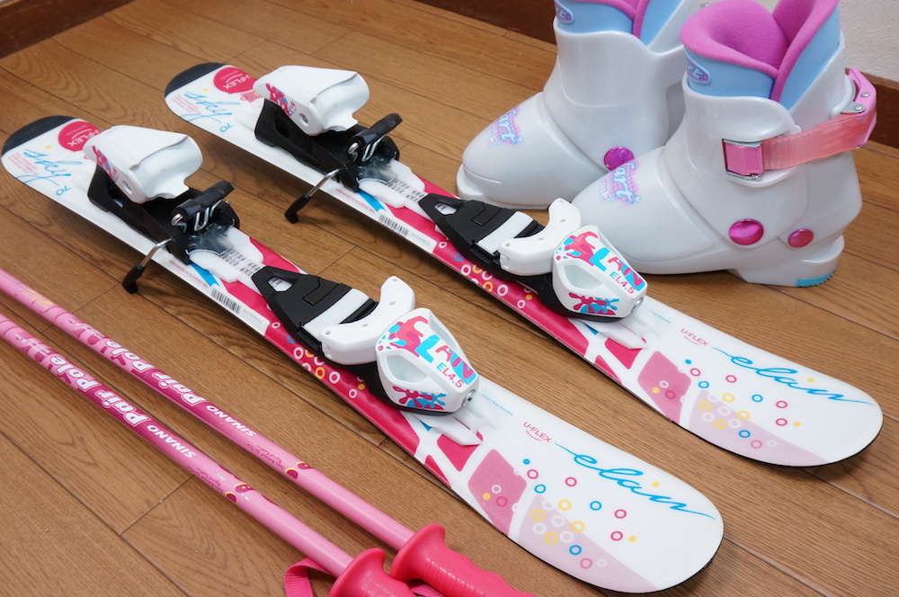 70cm 靴18cm elan 子供用カービングスキー セット 中古 子供用 スキー