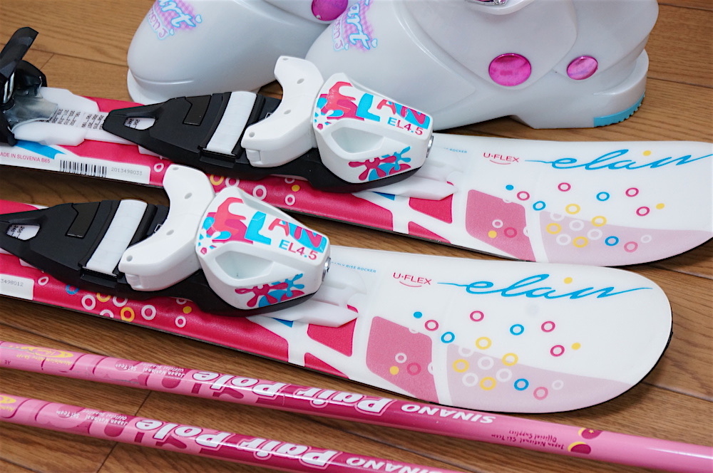 70cm 靴18cm elan 子供用カービングスキー セット 中古 子供用 スキー