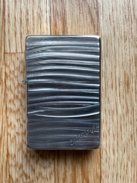 【新品未使用】（レア）　ZIPPO ジッポー 1937年復刻　≪サテン艶消し≫　表裏 縄目模様加工（フラットボトム＆トップ）
