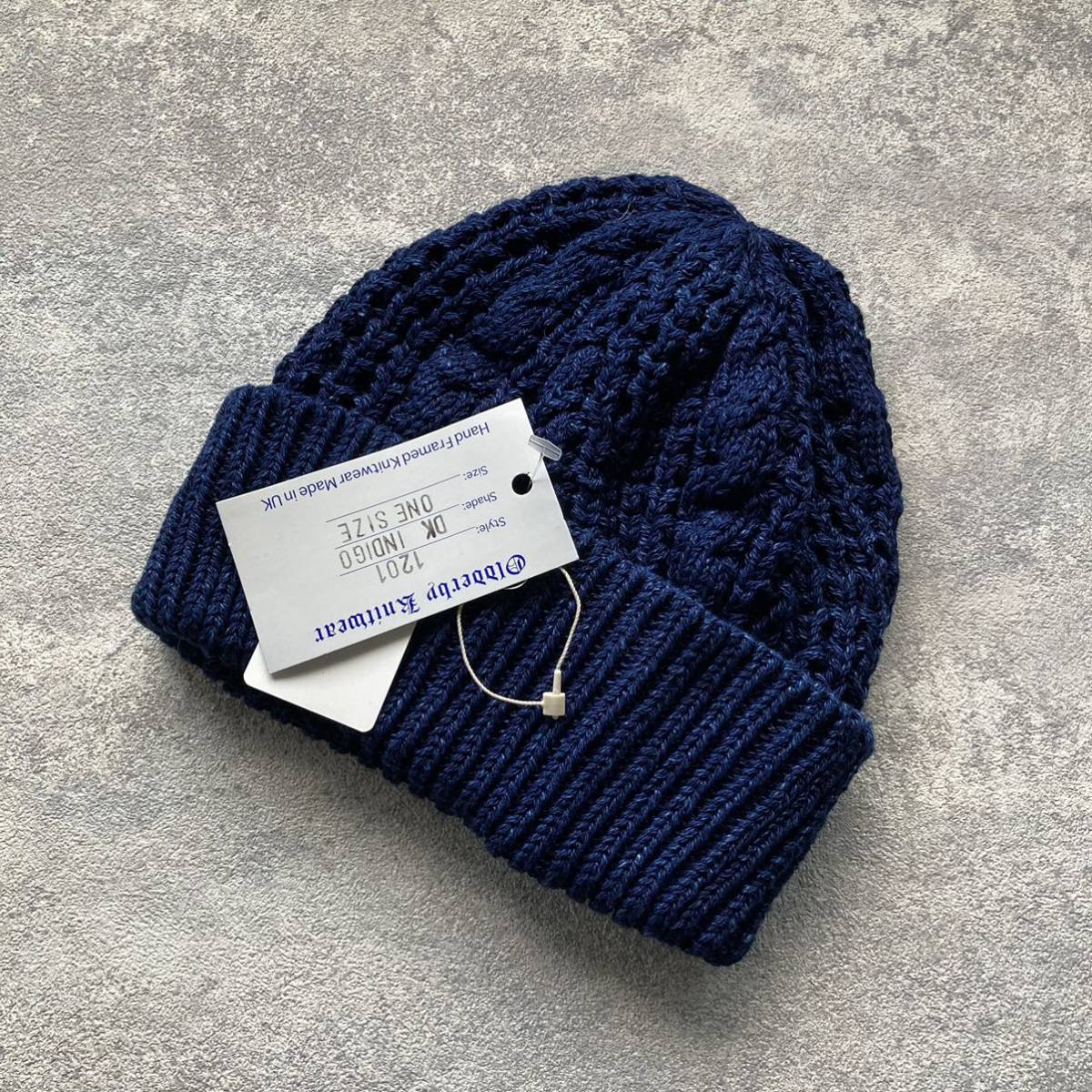 OLDDERBY KNITWEAR オールドダービー ニットウェア イギリス製 コットン ニット帽 インディゴ