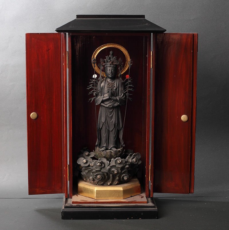 委託HK◇時代 厨子入木造千手観音像（仏像 仏教美術 東洋美術 木造仏