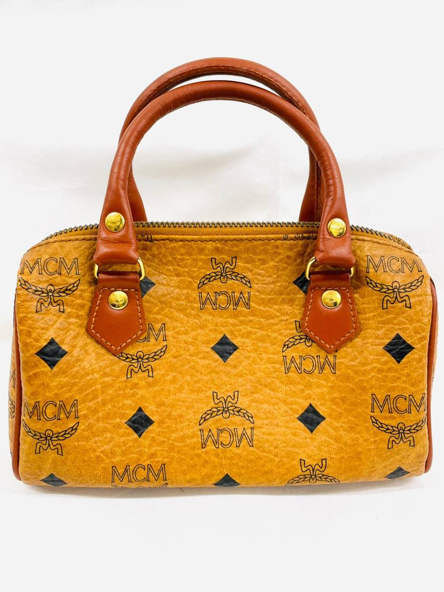 D5585*7 MCM エムシーエム ヴィセトス柄 レザー ブラウン系 ゴールド 