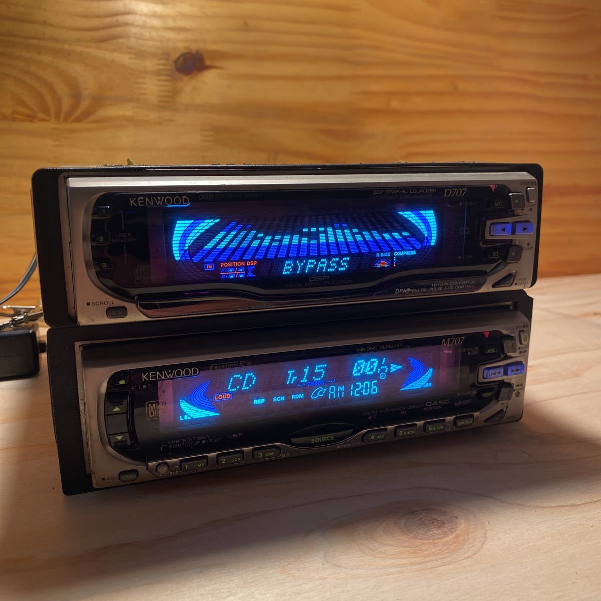 KENWOOD M707+D707 MD/CD スペアナ DSP グライコ MD CD 当時物 90's