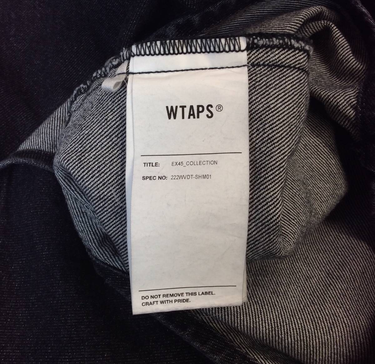 美品 WTAPS 22AW WCPO 01 LS COTTON.DENIM ダブルタップス 長袖デニム