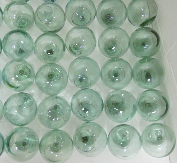 □浮き玉 ガラス玉 直径5.5cm 100個セット No.24 気泡 刻印 川口